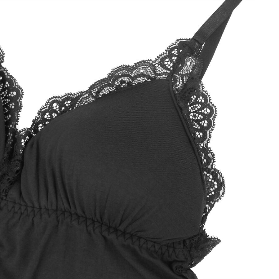 SUBBLIME - TEDDY DÉTAIL DENTELLE FLORALE NOIR