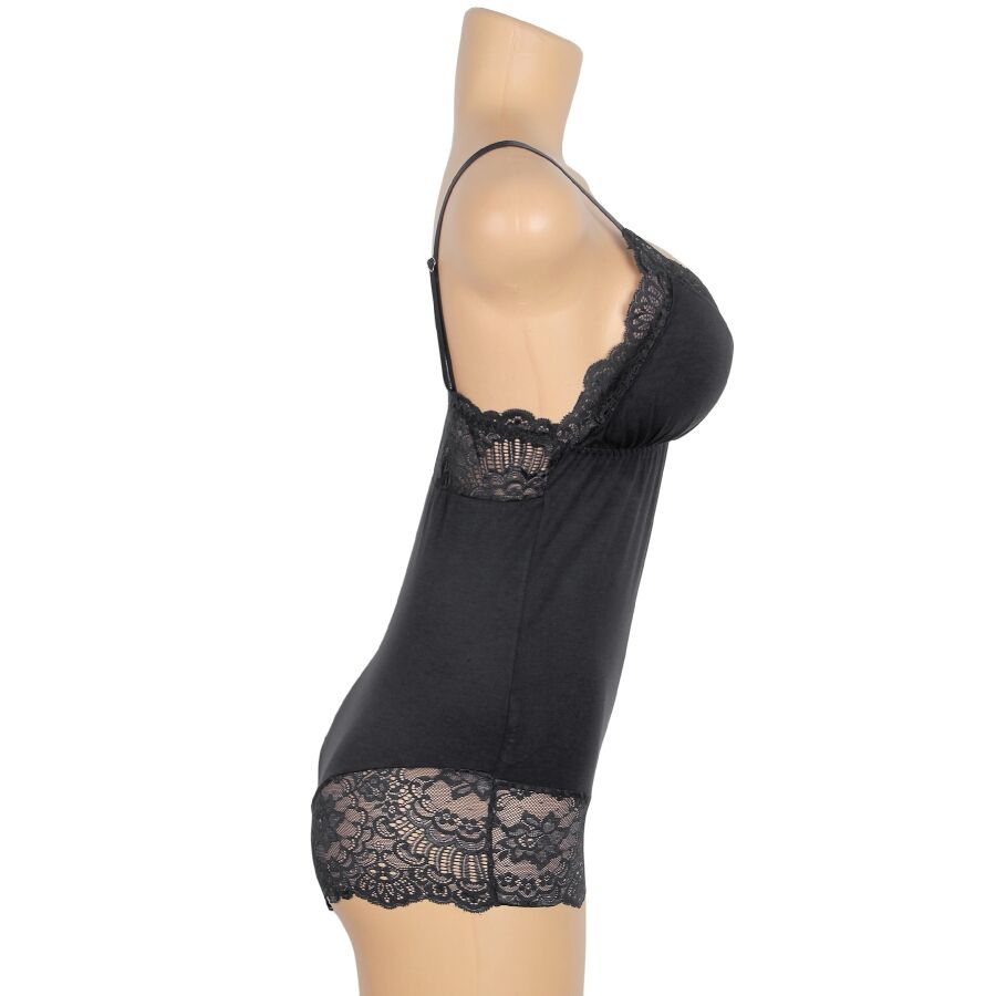 SUBBLIME - TEDDY DÉTAIL DENTELLE FLORALE NOIR