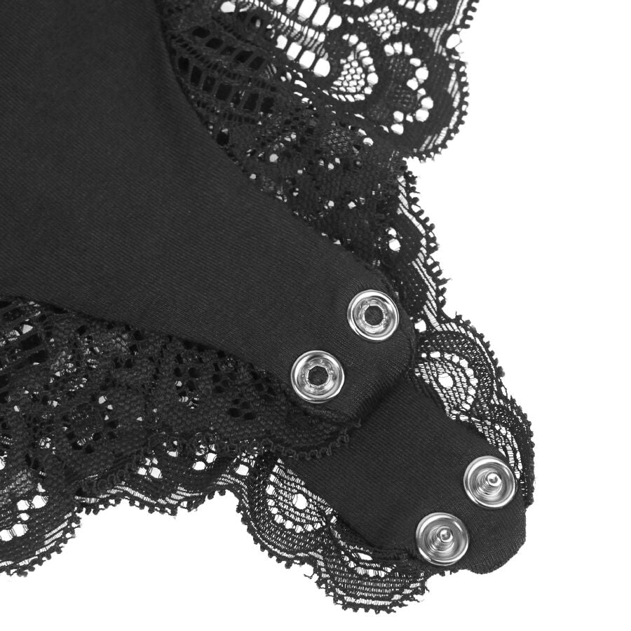 SUBBLIME - TEDDY DÉTAIL DENTELLE FLORALE NOIR