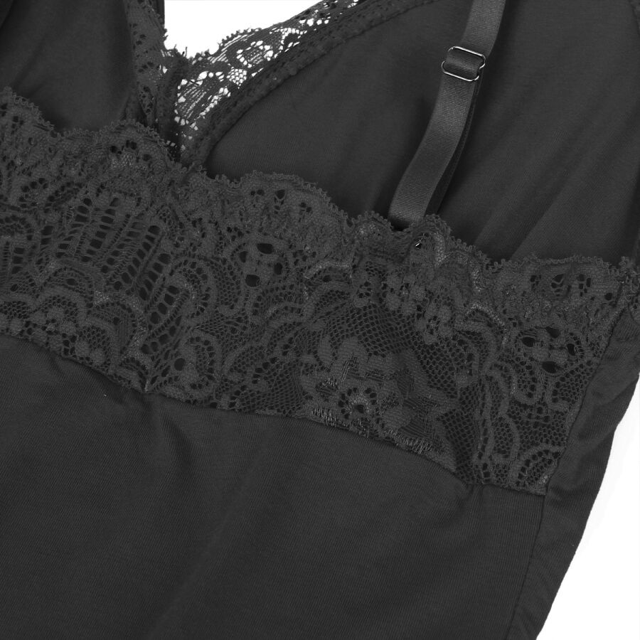 SUBBLIME - TEDDY DÉTAIL DENTELLE FLORALE NOIR