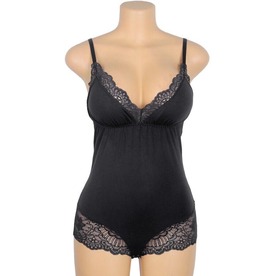 SUBBLIME - TEDDY DÉTAIL DENTELLE FLORALE NOIR