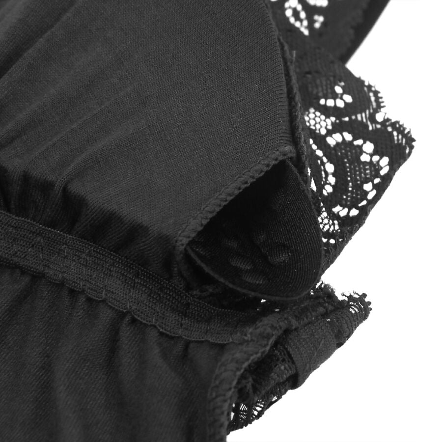 SUBBLIME - TEDDY DÉTAIL DENTELLE FLORALE NOIR