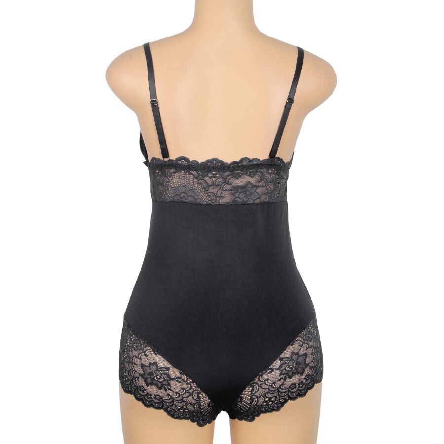 SUBBLIME - TEDDY DÉTAIL DENTELLE FLORALE NOIR