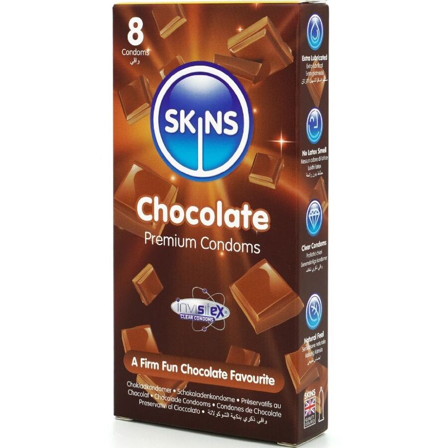 SKINS - PACK DE 8 PRÉSERVATIFS PREMIUM CHOCOLAT
