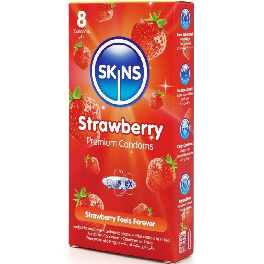 SKINS - PACK DE 8 PRÉSERVATIFS PREMIUM FRAISE