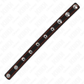 KINK - ANNEAU PÉNIS EN CUIR AVEC FERMETURE À PRESSION DOUBLURE ROUGE 21 X 1,5 CM