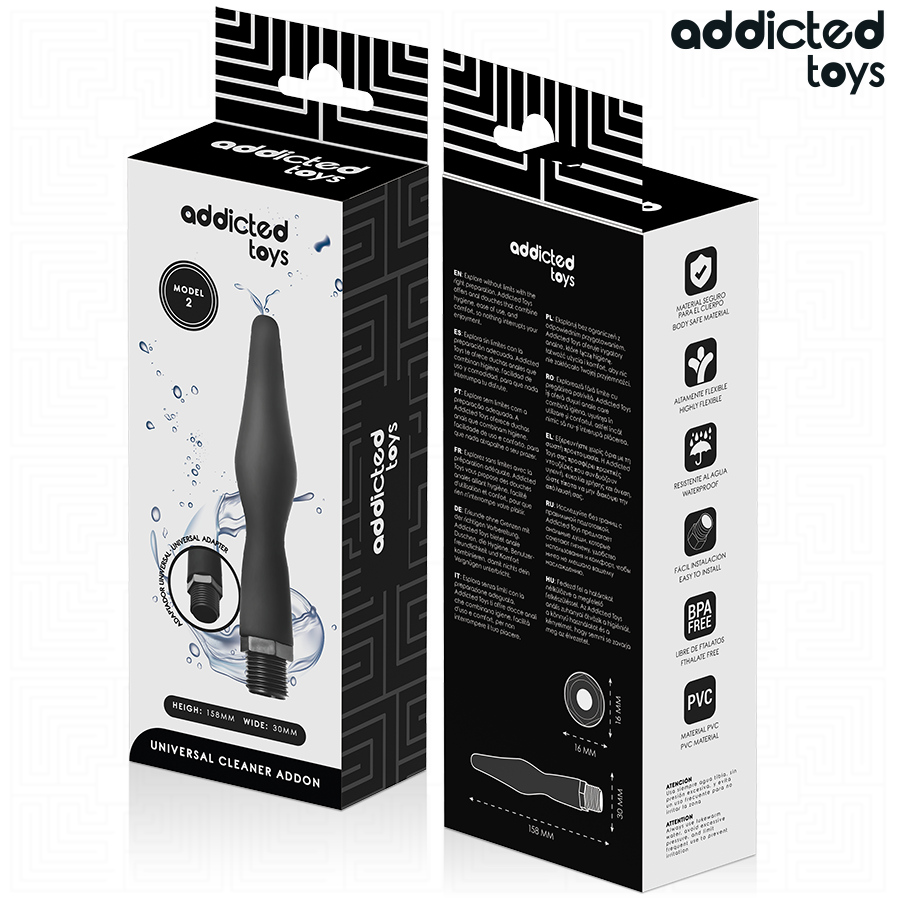 ADDICTED TOYS - NETTOYEUR ANAL AVEC ADAPTATEUR UNIVERSEL MODÈLE 2