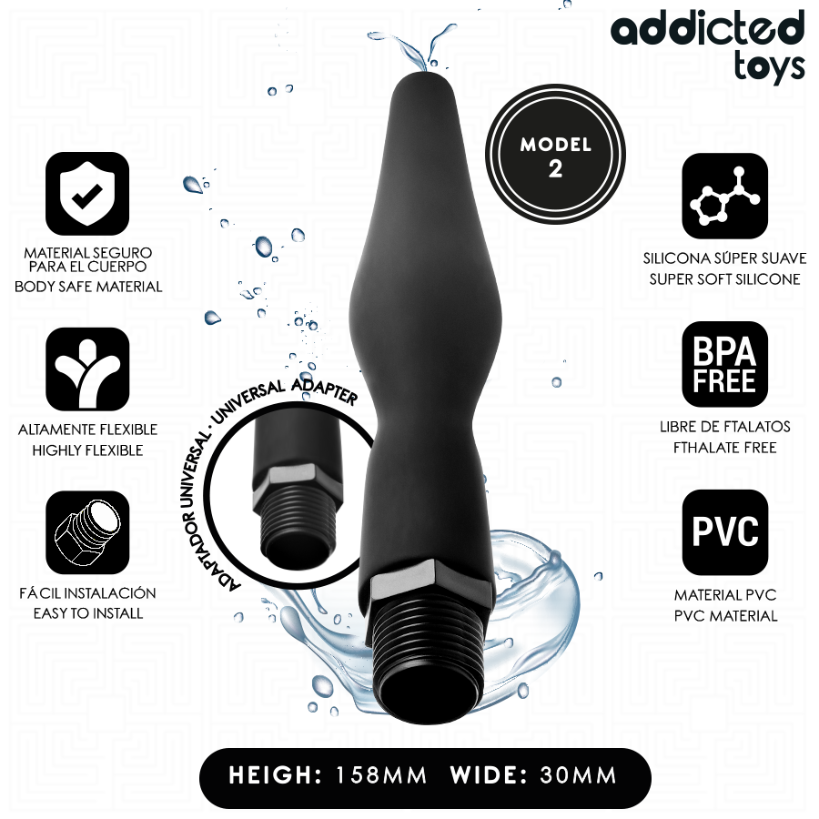 ADDICTED TOYS - NETTOYEUR ANAL AVEC ADAPTATEUR UNIVERSEL MODÈLE 2