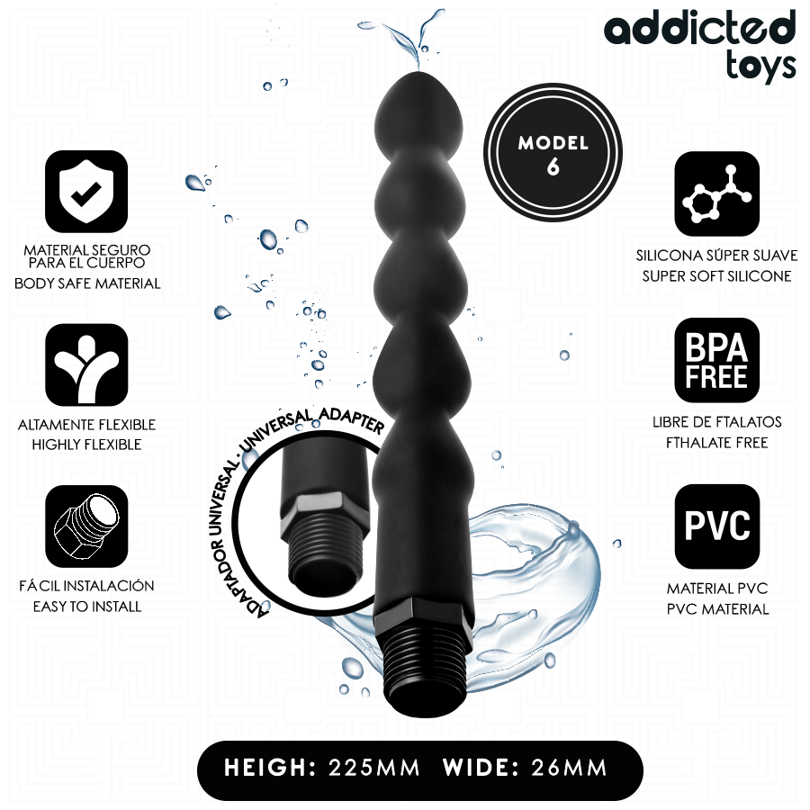 ADDICTED TOYS - NETTOYEUR ANAL AVEC ADAPTATEUR UNIVERSEL MODÈLE 6
