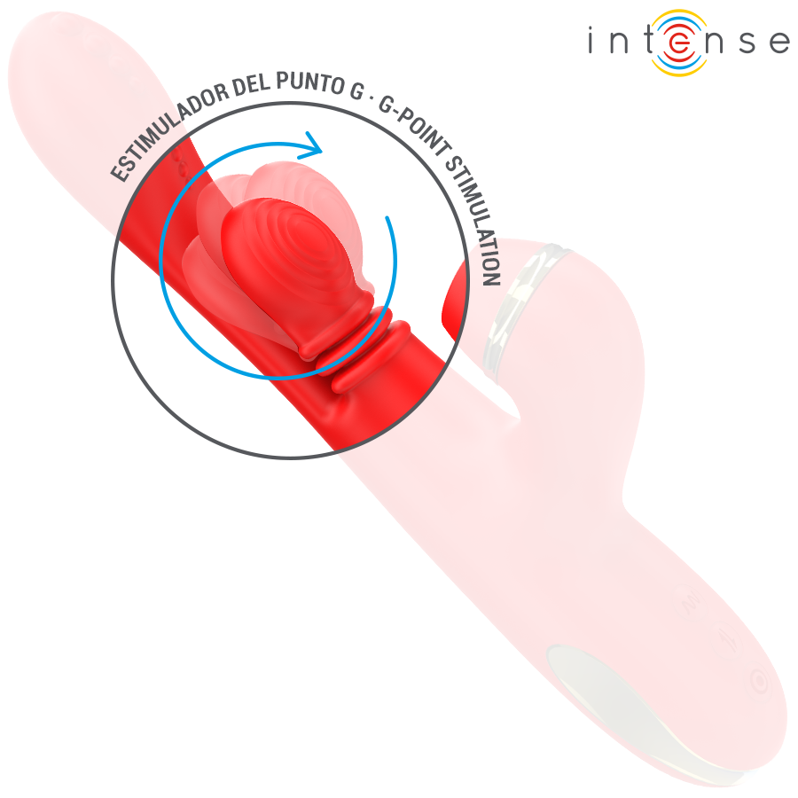 INTENSE - STIMULATEUR DE CLITORIS MULTIFONCTION KATY 4 TÊTES INTERCHANGEABLES ROUGE