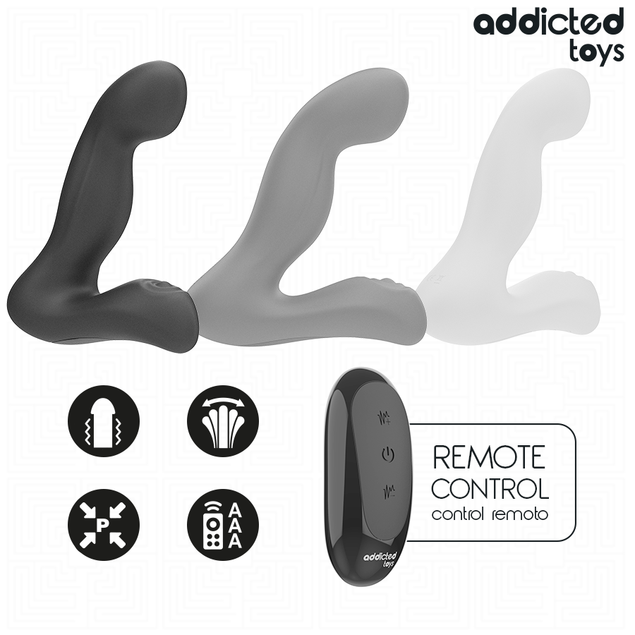 ADDICTED TOYS - MASSEUR DE PROSTATE OSCILLANT AVEC MODE PULSATION ET TÉLÉCOMMANDE