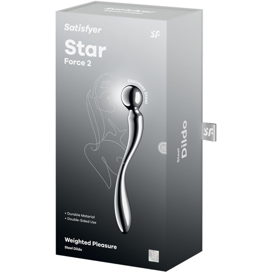 SATISFYER - STAR FORCE 2 GODEMICHET DOUBLE EN ACIER INOXYDABLE