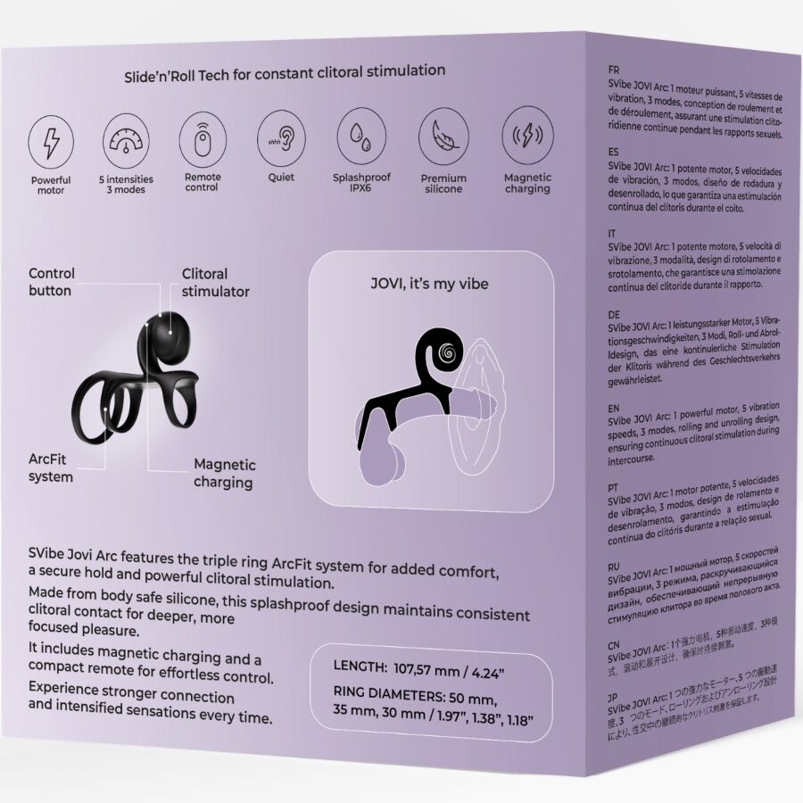 SNAIL VIBE - JOVI ARC ANNEAU DE COUPLE AVEC TÉLÉCOMMANDE NOIRE