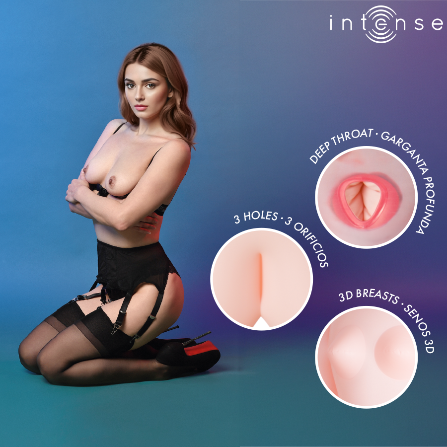 INTENSE DOLLS - POUPÉE GONFLABLE MONIQUE À TROIS ORIFICES