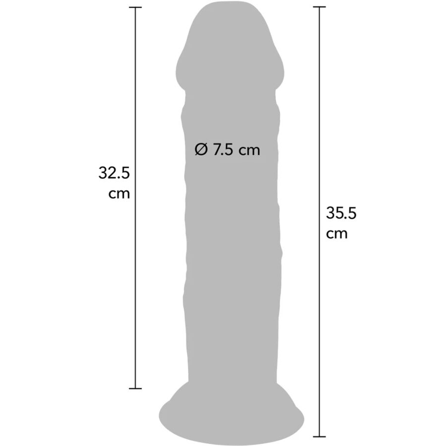 GET REAL - PÉNIS DE LUXE ÉPAIS DOUBLE DENSITÉ EN TPE 35,5 CM